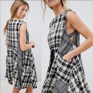 Free People Land Lines Plaid Dress